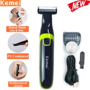 Купальные костюмы Kemei Electric Shaver для мужской электрической лобковой бритвы Триммер для корпуса, груминг для женщин, эпилятор бикини мини -бритвы