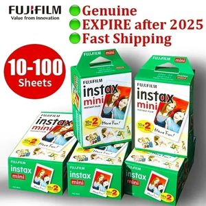 Origin Fujifilm Instax Mini Film Kağıdı 10-100 Fuji Anında Film Kameraları İnstax Mini 12 11 9 40 70 90 Bağlantı Dudak Evo 240229