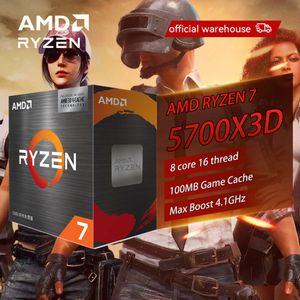 Processador de jogos amd ryzen 7 5700x3d, versão caixa, cpu, 8 núcleos, 16 fios, 100mb de cache de jogo, 4.1ghz, 7nm, soquete am4 para pc gamer