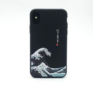 Чехол для телефона The Great Wave off Kanagawa в японском стиле Iphone 66s77s8plusx черный Embosstpu Ультратонкий в китайском стиле3973206