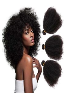 Üst sınıf siyah kadınlar çiğ Hint Remy Saçları Tüm Afro Kinky Kıvırcık Demetler İşlenmemiş Doğal Renk79121879241688