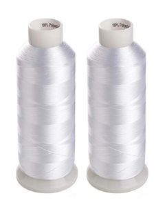 2 шпульные нити для швейных и вышивальных машин 2 белые нитки по 5500 ярдов каждая, полиэфирная нить 60WT, нижняя нить 5283054