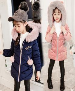 Розничная продажа, детские зимние пальто для девочек, дизайнерские куртки для девочек, розовая принцесса, утепленная хлопковая парка, пальто, детская велюровая верхняя одежда с капюшоном boutiq1313592