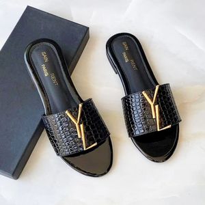 10a tasarımcı terlik lüks sanal marka açık slayt moda bayan ayakkabı kadınlar için erkek kaydırıcı slip-on ys deri deri timsah bayanlar Terlik Sıradan Kadın Sandal