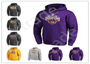 Mens LSU Tigers College Football 2019 Ulusal S Pullover Hoodie Sweatshirt Servis Servis Sideline Therma Performance6202978