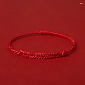 Charme pulseiras brilhando u chinês loong ano vermelho corda handmadd braclet para mulheres homens moda acessório presente