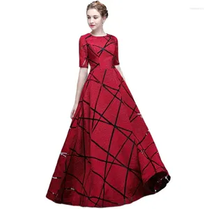 Etnik Giyim Çin Cheongsam Kırmızı Beyaz Uzun Modern Qipao Düğün Geleneksel Akşam Elbise Moda Gelin Oryantal Stil Vestido