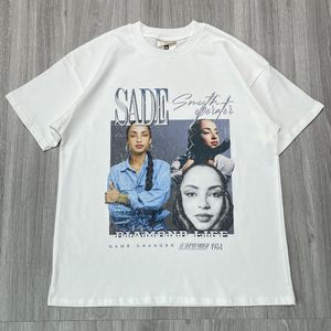Camiseta estampada masculina e feminina 1:1 de melhor qualidade lavada vintage estampada camiseta top