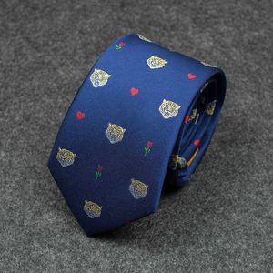 Boyun bağları tasarımcı mavi aşk küçük kaplan deseni 7 cm genişliğe sahip erkekler kravat t9ih