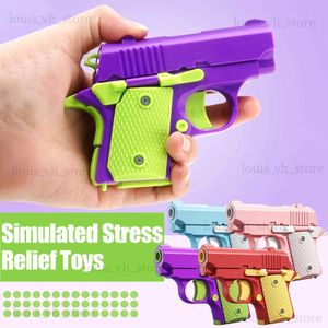 Gun oyuncakları mini model yerçekimi düz atlama oyuncak 3D baskılı silah ateşleyen yavru turh oyuncak bıçak çocuklar stres rahatlama oyuncak Noel hediyesi T240309