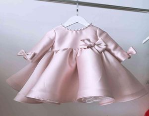 Girl039s Perline di pizzo rosa Abiti natalizi per bambini Abiti a maniche lunghe Battesimo Abiti per neonata per la festa nuziale 1 ° compleanno F5049629