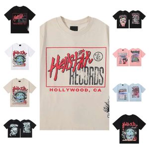 Hellstar t Shirt Rappe Erkek Kadın Tshirt rapçi yıkanmış gri siyah ağır zanaat unisex kısa kolu üst cadde moda retro cehennem kadın tişört tasarımcıları tees sg