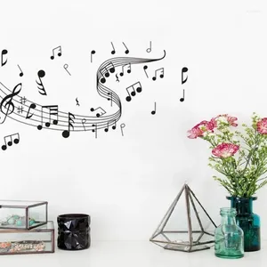 Наклейки на стену, креативные художественные наклейки с музыкальными нотами для декора спальни, украшения комнаты, наклейка на дом, настенная роспись, домашние обои, настенная наклейка