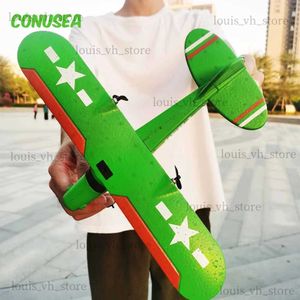 Электрический / RC самолет 2023 CONUSE RC Plane Drone 0583 Модель самолета 2CH 2.4G Пульт дистанционного управления со светодиодом Радиоуправление Вертолет EPP Foam Aircraft Toys T240309