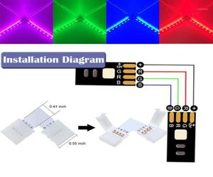 Новый RGB 3528 4-контактный комплект разъемов для светодиодных лент, ленточный кабель для печатной платы, зажим для печатной платы, адаптер обеспечивает большинство деталей для DIY12752436