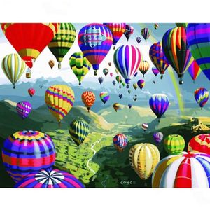 Resimler Çerçevesiz Resim Diy Resim Sayılarla Renk Balon Peyzaj El Boyalı Yağ Ev Dekoru için Tuval Üzerine Akrilik 330637 DHZ96
