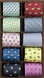 Çok renkli renkli karakter desen hayvan erkekler sıska bağlar kravatlar% 100 ipek ince kravat markası toptan 240309