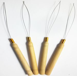 Высший класс, 2 шт., нитевдеватель с деревянной ручкой для аксессуаров для волос с перьями, микрокольцо, кольцевые иглы, инструменты для наращивания волос6619957