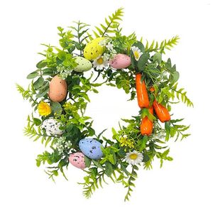 Декоративные цветы, 1 шт., праздник воскресения, зеленое растение, украшение, настенное подвесное искусственное яйцо, венок, аксессуары для дома