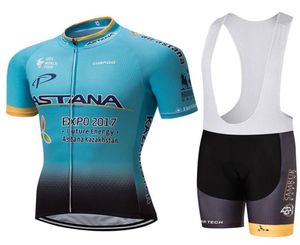 2020 Astana Pro Team Summer Pro Sporting Racing UCI Dünya Tur Bisiklet Jersey 9D Pad Bisiklet Şortları Set Ropa Ciclismo Bisiklet Wear4965090