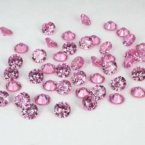 Açık pembe renk kübik zirkonya taşları yuvarlak şekil tasarım malzemeleri mücevher için 3d çiviler sanat kıyafetleri diy süslemeleri 5-18mm 240301