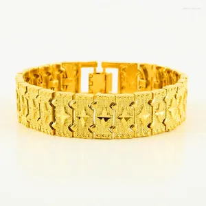 Браслеты со звеньями JHplated, золотой браслет для женщин/мужчин, 15 мм, 21 см, цвет латуни, дубайские браслеты, африканские браслеты на руку, ювелирные изделия в эфиопском/арабском стиле
