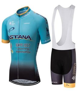 2020 Astana Pro Team Summer Pro Sporting Racing UCI Dünya Tur Bisiklet Jersey 9D Pad Bisiklet Şortları Set Ropa Ciclismo Bisiklet Wear6815970