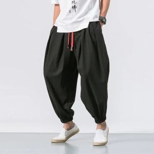 Брюки TPJB Новый мужской летний стиль Harem Pants Men Men Stylecaula Like Cotton Linen Kimonosweatpant jogger брюки уличная одежда брюки