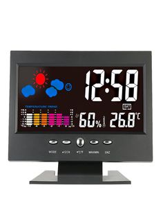 Dijital Termometre Higrometre Hava Durumu İstasyonu Çalar Saat Sıcaklık Göstergesi Renkli LCD Takvim VIOCEACTIVED BA1989673