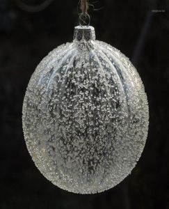 Рождественские украшения Диаметр 6 см Полосатый стеклянный шар Прозрачный глобус с чипсами Подвеска в виде елки Орнамент Ball16298826