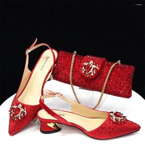 Туфли для вечеринок в Нигерии, красная сумка в тон, свадебный комплект в африканском стиле, итальянские женские сумки