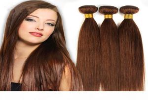 Большая скидкаКласс 7A6 светло-коричневые бразильские волосы Virgin Remy шелковистое прямое плетение 3 шт. Лот шоколадный мокко прямые человеческие Ha1735637