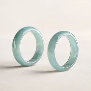 Кольца кластера, внутренний диаметр 20-23 мм, натуральный нефрит класса «старая яма», кольцо с голубой водой для мужских подарков с типом жадеита, ювелирные изделия, падение