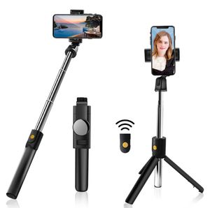 Moda k10 kablosuz bluetooth iPhone için uzatılabilir selfie çubuğu Samsung xiaomi telefon mini tripod elden taşınan monopod kaput 9546062