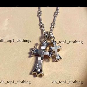 Ювелирное дизайнерское ожерелье Двойное крест CH Ожерелье женское американское легкое роскошное дизайн высокий уровень мужской цепь хромеев ожерелье сердца 590