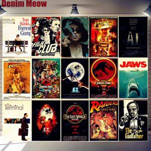 Filmplakate Filmplakette Vintage Metall Blechschilder Café Bar Kino Dekor E T JAWS Jurassic Park Retro Malerei Wandaufkleber N311 H241C