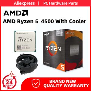 Processador amd ryzen 5 4500 cpu e wraith stealth cooler r5 4500 am4 3.6ghz 6-core 12-thread 65w box vision para placa-mãe b450