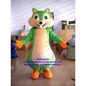Maskot Kostümleri Yeşil Squirrel Sincap Chipmuck Chippy Eutamias Maskot Kostüm Yetişkin Karakter Elveda Ziyafet Pazarlama Promosyonları ZX726