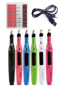 Электрический аппарат для маникюра USB-кабель для удаления геля с кутикулы, фрезерные сверла для дизайна ногтей, шлифовальные фрезы, машина для педикюра9691040
