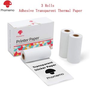 Phoemo auto-adesivo po papel térmico transparente para phomemo m02 m02s m02 pro impressora imprimível etiqueta papel 201201x