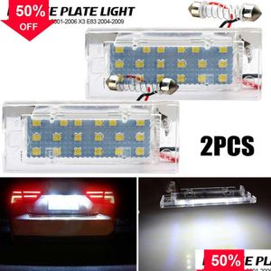 Outros acessórios interiores Novo 2pcs Canbus Fl LED Número da placa de licença Erro branco para X5 E53 2001-2006 X3 E83 2004-2009 Luzes Dhiny