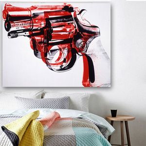 Абстрактная живопись пистолет 2018 Энди Уорхол настенные художественные картины для гостиной поп-отпечатки на холсте и постеры Декор комнаты Unframed264b