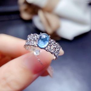 Küme halkaları bayanlar tamamen doğal londra mavi topaz ring renk ultra parlak sterling gümüş 925 nişan hediye butik