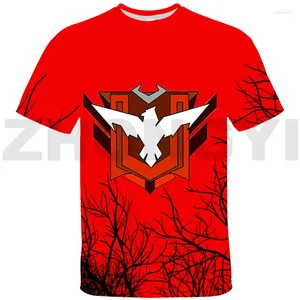 Erkek Tişörtleri 3D Ücretsiz Ateş Garena T-Shirt Erkekler Spor Kısa Kollu Yaz Gündelik Büyük Boyu Kadınlar Serin Sokak Giyim Sokak Giyim Üstü