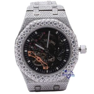 2024 Yeni Lüks Mossan Diamond Watch Son benzersiz tasarlanmış erkek lüks bilek saatinde doğal köpüklü yuvarlak parlak kesim elmaslarda vvs netliği