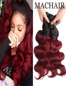Бразильские объемные человеческие волосы для плетения 1b 99J бордовый Ombre человеческие волосы Remy плетение 4 пучка бразильские девственные волосы7990033