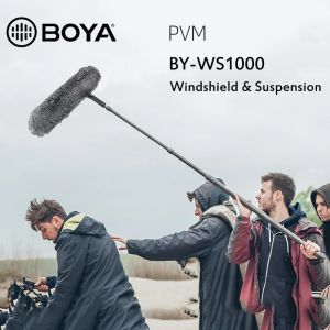 Kameralar Boya Byws1000 Blimp Cam AMP Süspansiyonu Mikrofonlar için Süspansiyon Kafes Sap şok emici rüzgar kazak mikrofon kablosu