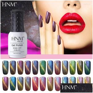 Гель для ногтей Hnm 8 мл Chameleon Cat Eye Uv Led Long Last Polish Гибридный лак Краска Gellak Lucky Lacquer Чернила Drop Доставка Здоровье Красота A Otbcw