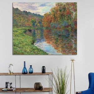 Monet vintage pintura a óleo pendurado arte cartaz mar campo paisagem impressão da parede lona chique mural desenho ornamento casa decor236g