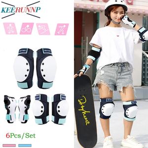 6pcs/set yetişkin/çocuk diz pedleri dirsek pedleri bilek korumaları 6 inç 1 koruyucular rulo kaykay için set kaykay scooter bisiklet 240227